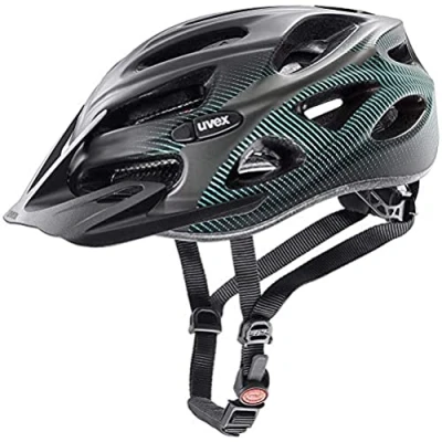 Image of uvex Onyx cc Lightweight All Round Bike Helmet for Men &amp; Women Individual Fit Optimized Ventilation Black Teal Matt 52 57 cm