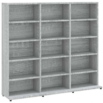 Image of vidaXL CD Cabinet Grey Sonoma 100x23x89.5 cm Engineered Wood
