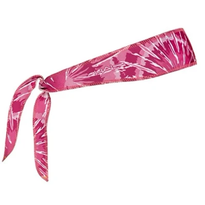 Image of Halo Headband I Custom Fit Tie Sweatband for Men and Women, No Slip With Moisture Wicking Dryline Fabric, Pink Dye