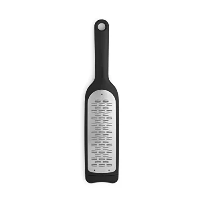 Image of Brabantia Tasty+ Cook &amp; Serve Cheese Grater plus Cover (Dark Grey) Large Grip, Non Slip Base, Plastic Safety Cover, Dishwasher Safe, (121661)