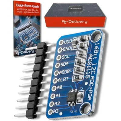Image of AZDelivery ADS1115 ADC Analog to Digital Converter 16bit 4 Channel Module compatible with Arduino and Raspberry Pi including E Book!