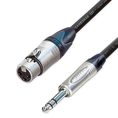 Image of Female XLR to ¼ TRS Jack Lead. Balanced SOMMER CARBOKAB Mic Cable. 10m 6m 3m 20m (3m)