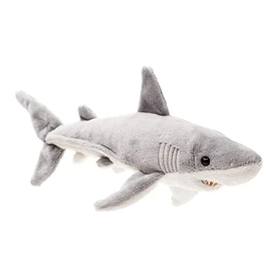 Image of Uni Toys White Shark 25 cm (Length) Plush Fish Toy, Cuddly Toy