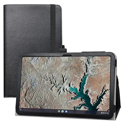 Image of LIFANG Compatible with Nokia T20 Case,Slim Folio Folding Stand PU Leather Cover for 10.4&quot; Tablet,Black
