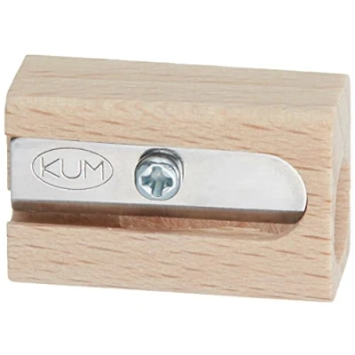 Image of Kum 107.01.01 Wood 1 Hole Steel Blade Pencil Sharpener, Colors Vary