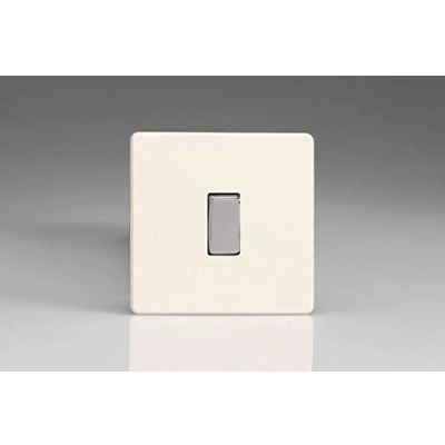 Image of Varilight Primed Ready to Paint Flat Plate Screwless 1 Gang 2 Way 10 Amp Light Switch