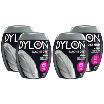 Image of 5 x Dylon Fabric Dye Clothes Machine Use 350g Pod Smoked Grey