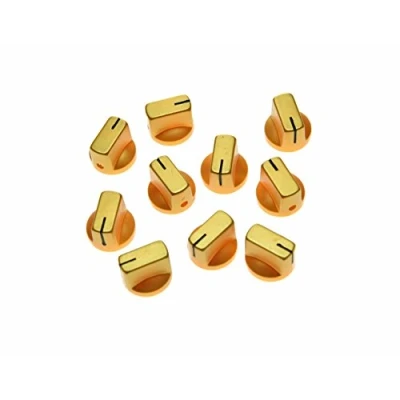 Image of Dopro 10pcs Guitar AMP Effect Pedal Knobs Pointer Knob with Set Screw Gold