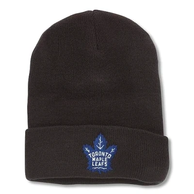 Image of AMERICAN NEEDLE National Hockey League NHL Team Unisex Beanie Hat, Cuffed Knit Collection Headwear, Black (Toronto Maple Leafs), One size