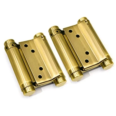 Image of 2Pcs Gold Color 3&#039;&#039; Cafe Saloon Door Hinges Double Action Spring Hinge Stainless Steel Self Closing