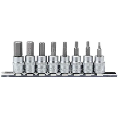 Image of Draper Metric Hex. Socket Bit Set, 3/8&quot; Sq. Dr., 48mm (8 Piece)