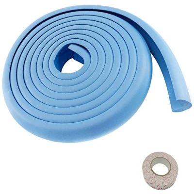 Image of TUKA 16.4ft / 5M Edge Guard Extra Thick, L Shaped Premium Foam Protection Childproofing, Child Senior Baby Safety Anti Collision Strip Protector for Sharp Table Furniture Edge, TKD7000 Blue