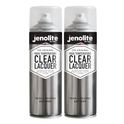 Image of JENOLITE High Temperature Clear Lacquer 650C + 2x500ml Crystal Finish Enhances &amp; Protects Surface and Paintwork from Corrosion UV Damage with Non Yellowing Sealer