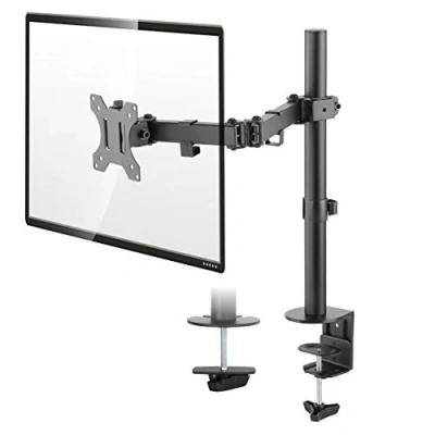 Image of TTAP Monitor Mount for 13 32 Screens Single Arm Desk Stand Bracket with Clamp Ergonomic 90 Tilt, 360 Rotation &amp; 180 Swivel VESA Dimensions: 75x75 100x100 (Single Arm)