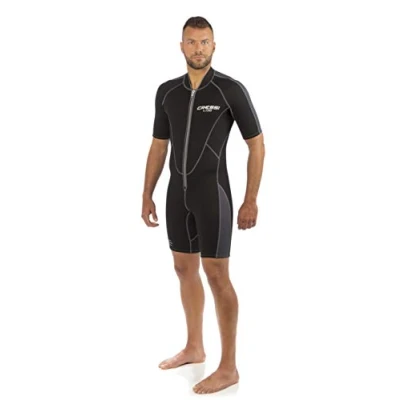 Image of Cressi Men&#039;s Lido Premium Neoprene Wetsuit Shorty Men s, Grey/Black, M 3 UK
