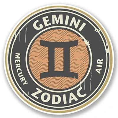 Image of 2 x Gemini Vinyl Sticker Decal Bike Laptop Star Sign Zodiac Horoscope Gift #4670 (10cm 10cm)