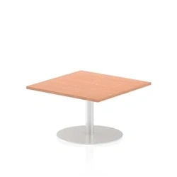Image of Italia 800mm Poseur Square Table Beech Top 475mm High Leg