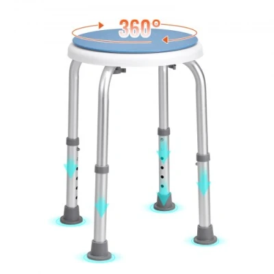 Image of VEVOR Shower Chair 360 Degree Rotating, Adjustable Height Stool Seat, Bath for Inside or Tub, Non Slip Bench Bathtub Seat Elderly Disabled Handicap, 136.1 kg Capacity