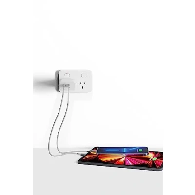 Image of Cygnett PowerPlus 35W Dual USB C Wall Charger High Speed for iPhone 16/15/14 &amp; Galaxy S24/S23, PD 3.0, UK Plug