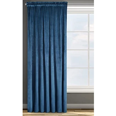 Image of Eurofirany Design91 Rosa Soft Plain Opaque Velvet Curtain with Rufflette Tape For Rail 1 Unit, Fluffy Panel Drape Classic Glamour Elegant Living Room, Bedroom, W55 x L106,
