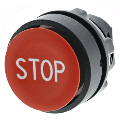 Image of Schneider Electric ZB5AA434, PB Head Flush Red Marked Stop