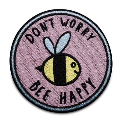 Image of Dont Worry bee Happy Iron on Patch Patches, Embroidery Patch, Ironable Badges Finally Home