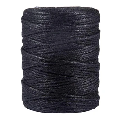Image of Rayher 4200301 Jute Twine 3Ply, String for Craft, Floristry and Decorations, Diameter 3.5 mm, Length 280 m, black