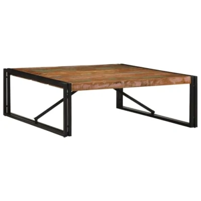 Image of vidaXL reclaimed wood coffee table/low table 100x100 cm multicolour living room/lounge