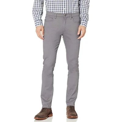 Image of Amazon Essentials Men&#039;s Skinny Fit 5 Pocket Stretch Twill Trouser, Dark Grey, 30W / 32L
