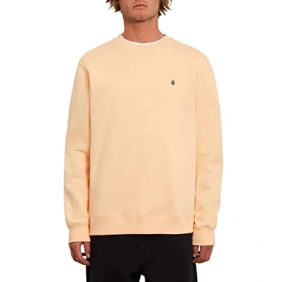 Image of Volcom Men&#039;s Single Stone Crew Sweatshirt, Cream Blush, M