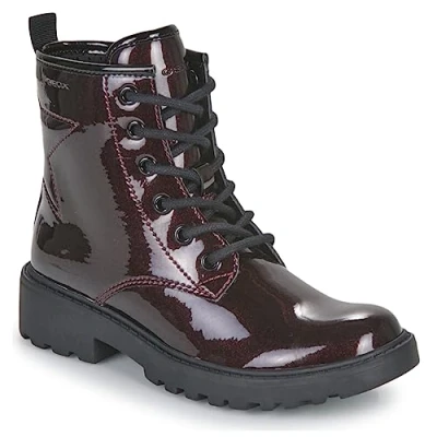 Image of Geox J Casey Girl Ankle Boot, Dk Burgundy Black, 5 UK