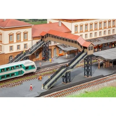 Image of Faller FA120109 Pedestrian Bridge with Canopy Model Kit, Various