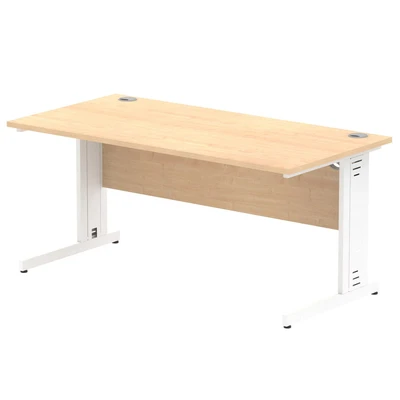 Image of Impulse 1600/800 Rectangle White Cable Managed Leg Desk MI002499
