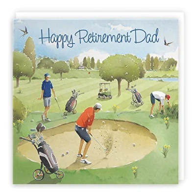 Image of Hunts England Dad Golfing Retirement Card Golf Birthday Milo&#039;s Gallery Collection Congratulations For Happy