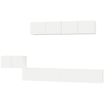 Image of vidaXL 5 Piece TV Cabinet Set White Engineered Wood