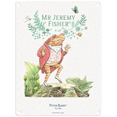 Image of Small (15 x 20 cm) Metal Sign Beatrix Potter Mr Jeremy Fisher