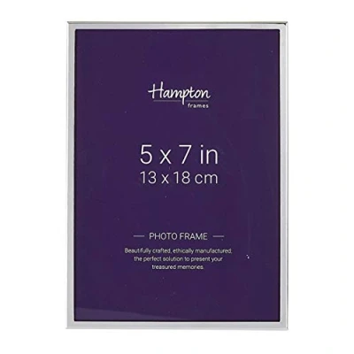 Image of Hampton Frames KNIGHTSBRIDGE 5x7 (13x18cm) Silver Picture Photo Frame Glass KNI57N