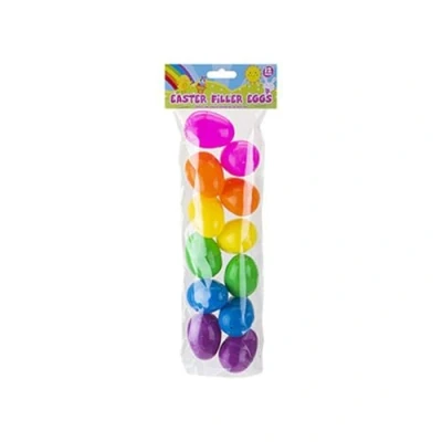Image of Easter Filler Eggs (4cm X 6cm) Colorful Plastic Perfect for Egg Hunts, Diy Crafts, &amp; Gifts Pack of 12