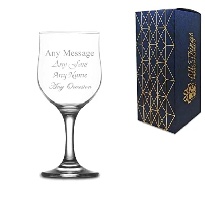 Image of Personalised Engraved 200ml Nevakar Wine Glass, Gift Boxed, Perfect for Any Lover
