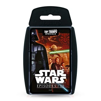 Image of Top Trumps Star Wars Episodes 1 3 Specials card Game, Play with Darth Maul, Obi Wan Kenobi, Yoda and Anakin Skywalker, Educational game for 2 plus players makes a great gift ages 6
