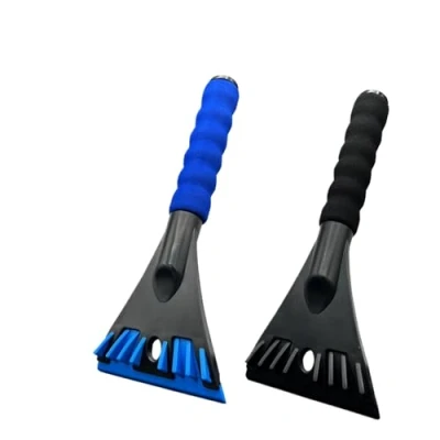 Image of SEHAUSEU Pack of 2 Car Ice Scrapers, ABS Scraper, Non Slip Ergonomic Soft Handle, Windscreen Length 26 cm, Width 11 for Cars in Winter, Black + Blue