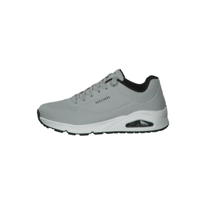 Image of Skechers Men&#039;s Uno Stand on Air Trainers, Light Gray Durabuck Black Trim, 6 UK