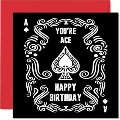 Image of Fun Birthday Cards for Men Women You&#039;re Ace of Spades Awesome Card Mum Dad Brother Sister Son Daughter Friend Colleague Nan Grandad, 145mm x Special Bday Greeting
