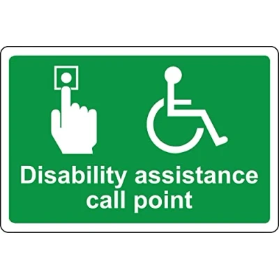 Image of Disability assistance call point Safety sign 1mm Plastic (200mm x 150mm)