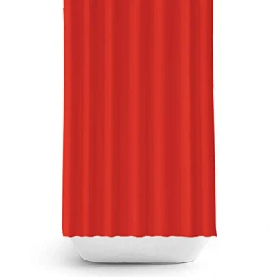 Image of Beautiful Red Fabric Shower Curtain 180cm Wide by Long, Weighted Hem