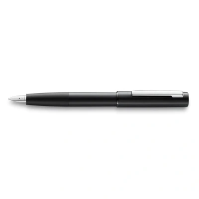 Image of Lamy Aion 077 Fountain Pen Anodised Aluminium in Black with Blasted Grip and Steel F., 1 Piece (Pack of 1)
