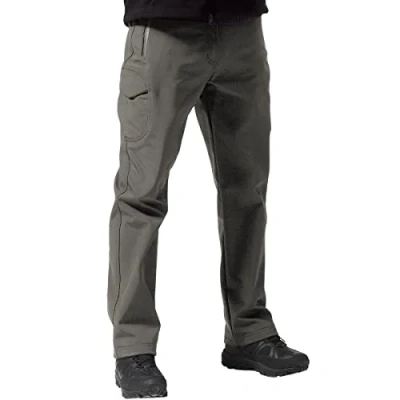 Image of FREE SOLDIER Walking Trousers for Men Winter Waterproof Outdoor Hiking Softshell Thermal Fleece Lined Overtrousers (Grey,38 Tall)