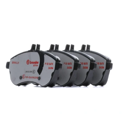 Image of 0004200305, 000420030590, 0004200905, 0004201005, 0054200820 Brake pad set BREMBO P 50 067X MERCEDES BENZ: C Class Coupe, Saloon
