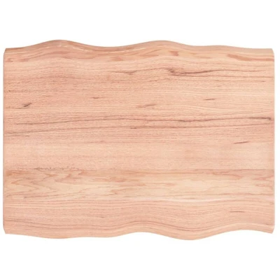 Image of vidaXL Table Top Light Brown 80x60x(2 6) cm Treated Solid Wood Live Edge