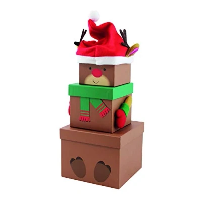 Image of Clairefontaine X 28260 BXC Set of 3 Square Boxes, Reindeer